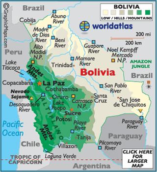 Bolívia América do Sul População 10,3