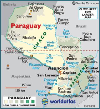 Paraguai América do Sul População 3,9 milhões PIB Milhões USD 30,8