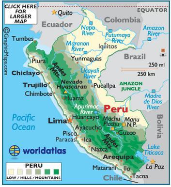 Peru América do Sul População 30,8milhões PIB
