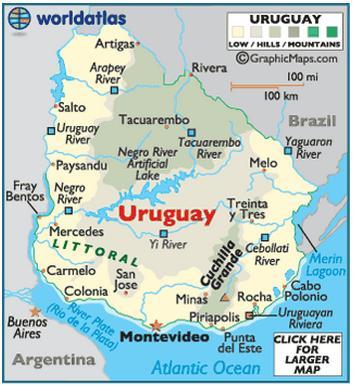 Uruguai América do Sul População 3,4