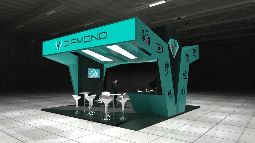 Stand Diamond - Modelo B Laterais do