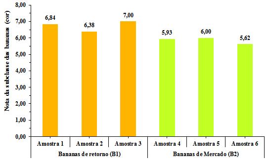 RESULTADOS E DISCUSSÕES Nas análises de classe das Bananas de retorno (B 1 ) e das Bananas do mercado (B 2 ) apresentaram-se ambas na classe 18