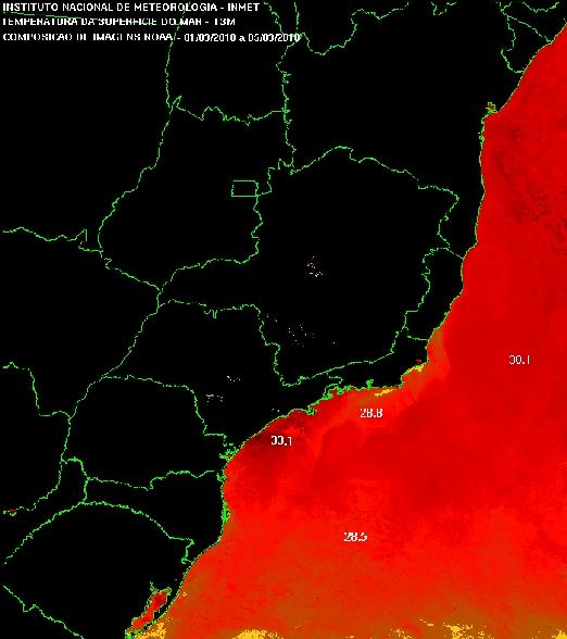 Na Figura 4a, observa-se a nebulosidade associada à área de baixa pressão no entre o litoral sul da Bahia e o litoral norte do Espírito Santo.