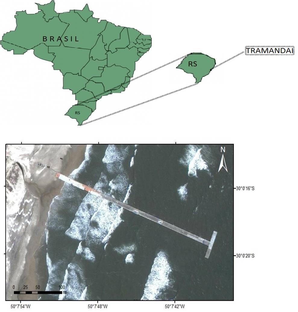 Figura 2. Localização da cidade de Tramandaí onde fica a Plataforma de pesca.