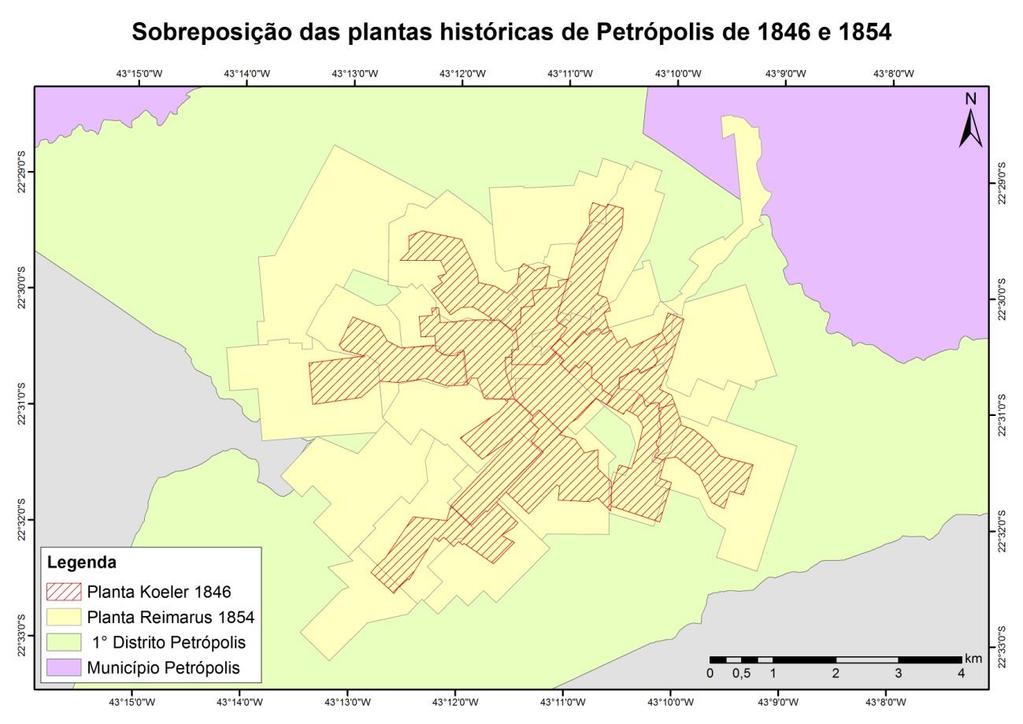 área total da cidade na época, triplicou passando de 15 km 2 para 45 km 2. O que também pode ser visualizado na figura 7.