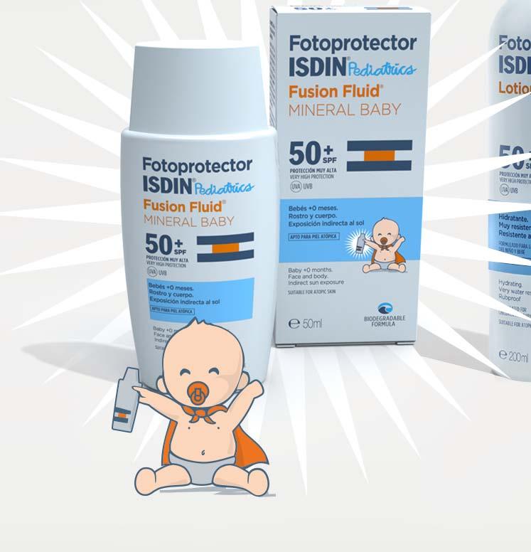 Fotoprotector ISDIN Fusion Water NÃO ARDE NOS OLHOS SAFE-EYE TECH Proteção muito elevada UVB/UVA SPF 50+ Wet Skin.