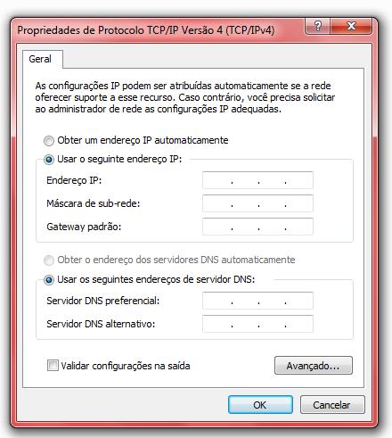 Configurando Hosts IP Máscara Gateway Máquina