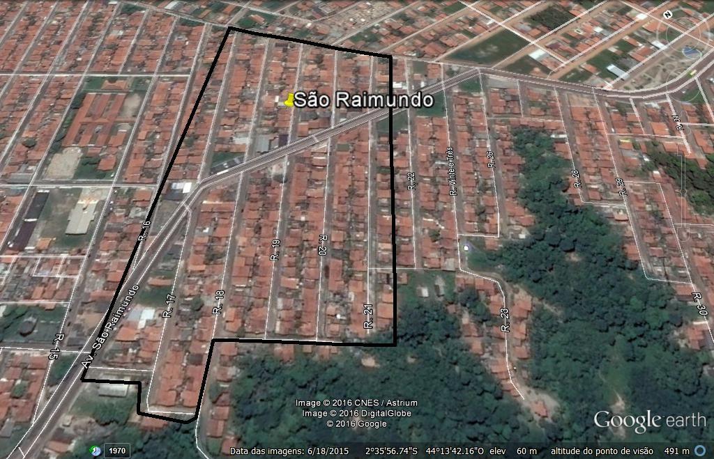 Número Volume jan/julho 06 Figura - Localização do Bairro São Raimundo. Fonte: Google Earth, 06.