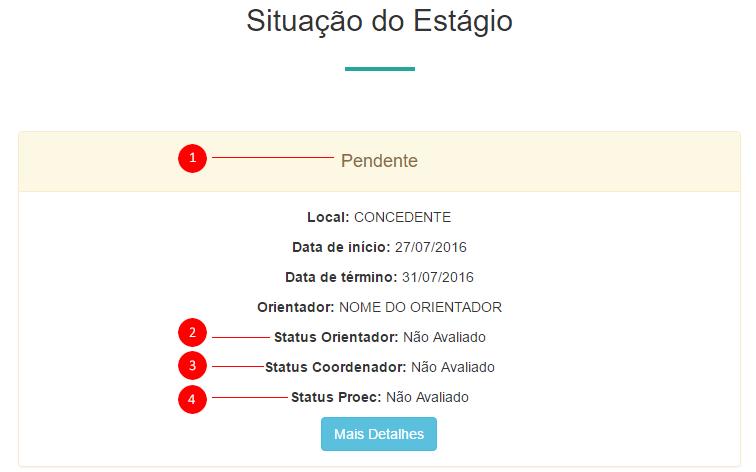 8 Confirmação de Estágio: confira se os dados de seu estágio estão corretos. Caso haja necessidade de correção, volte ao passo que precisa ser corrigido.