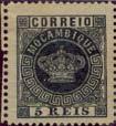 sobre papel liso fino ou médio, em folhas de 28 selos com denteados 12½ e 13½, foram emitidos selos de 5 rs preto, 10 rs