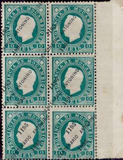 selos) Fragmentos da mesma folha de 28 selos