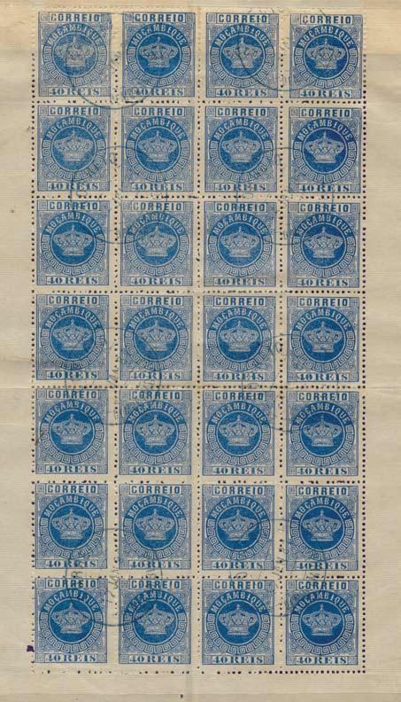1876 Tipo Coroa 40 reis azul denteado 13½