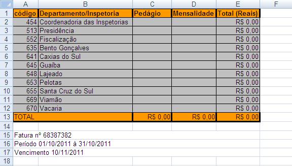 O período é do dia 1 até o dia 30 ou 31 do mês anterior ao do vencimento.