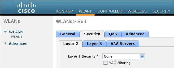 camada 3. Nota: Para que um WLAN torne-se ativo, o estado deve ser permitido. Para permiti-lo, verifique a caixa de verificação de status sob o tab geral.