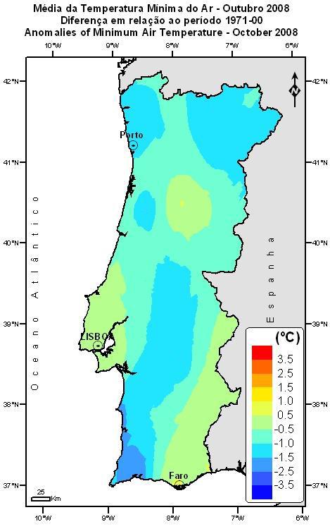 9ºC, sendo o valor mais baixo dos últimos 15 anos. O valor médio da temperatura média foi inferior à normal em 0.