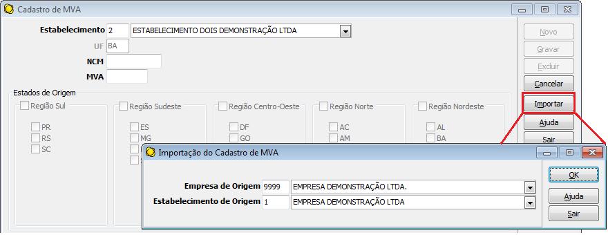 Ao acessar a rotina, se já tiver cadastros para o estabelecimento, todos os registros serão listados na grid.