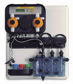 Painéis PAINEL A-POOL SYSTEM PH E CL Bomba doseadora ph e Rx Câmera de medição Pré-filtro e controlador de caudal Sonda de