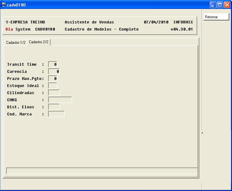 Assistente de Vendas Capitulo 04 Parte 2 Para dar manutenção no Transit Time de novos, altere aqui.