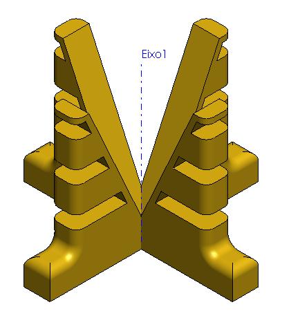 20 EXERCÍCIO 14 modelagem da strambótika A Roteiro: Observar bem a peça e notar que ela é composta de 4 partes iguais e igualmente espaçadas angularmente em torno de um eixo vertical que passa pela