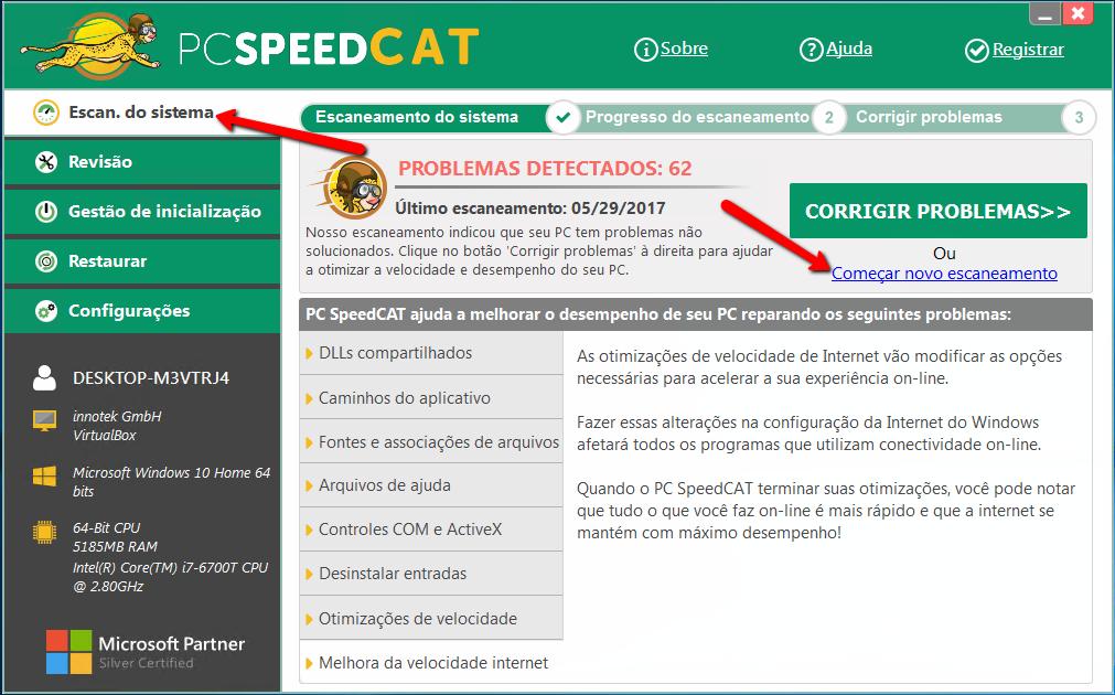 Como discutimos acima, PC SpeedCAT fará uma varredura automática uma vez por semana, ou você pode configurá-lo para fazer a varredura a qualquer momento