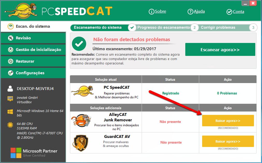 Além disso, nessa mesma tela, você pode adquirir outros programas incríveis: AlleyCAT Removedor de Arquivos Inúteis!