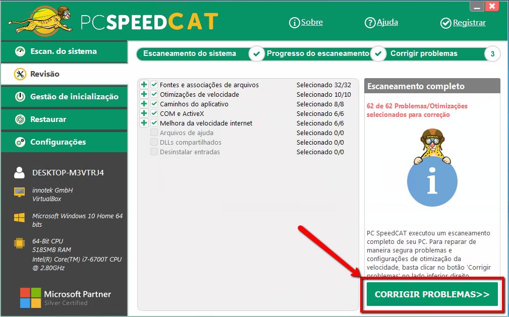 o PC SpeedCAT encontrar, quando ele fizer a varredura