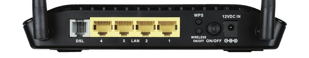 VISÃO GERAL DO HARDWARE PAINEL TRASEIRO - CONEXÕES Botão/Porta Descrição ON/OFF Use este botão para ligar o roteador ADSL2+. POWER Interface para conectar o adaptador de energia.