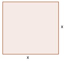 A sala antes da reforma tinha o formato quadrado, e a medida de seu lado era desconhecida. Para encontrar essa medida, vamos identificá-la como x.