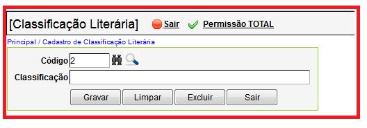 3ª PARTE Campo Classificação: Utilize para inserir a classificação