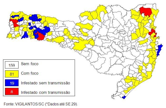 Situação Epidemiológica da Dengue em Santa Catarina