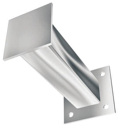 Cabideiro Palmetal Modelo F01 Características do produto Fabricado em aço inox AISI 304, tubo 20 x 20 mm com flange e canopla. Acabamento polido ou escovado.