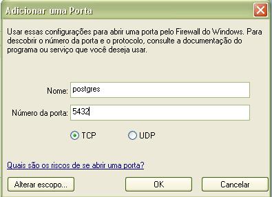 Para alterar as informações é necessário ter permissão de administrador do SGBD. O acesso ao aplicativo pelo menu <Iniciar>, <Programas>, <postgresql 8.