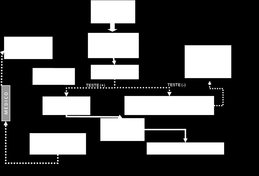 Fluxograma Apresentamos no fluxograma seguinte os circuitos necessários à implementação dos testes rápidos: Cada Unidade de Saúde deve adaptar o fluxograma à sua rotina habitual.