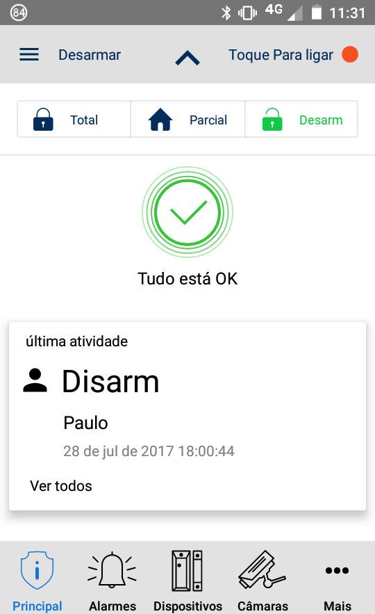 Desativação. Digite a senha e clique em OK.