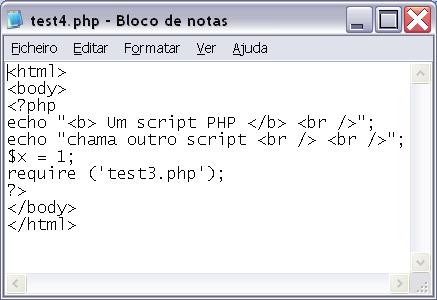 Escrever scripts de PHP com HTML Exemplo de um script PHP em que,