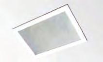 EMBUTIDOS FIXOS E ORIENTÁVEIS TABIRA 1 Luminária retangular de embutir. Corpo em chapa de aço tratada com acabamento em pintura eletrostática epóxi-pó na cor branca.