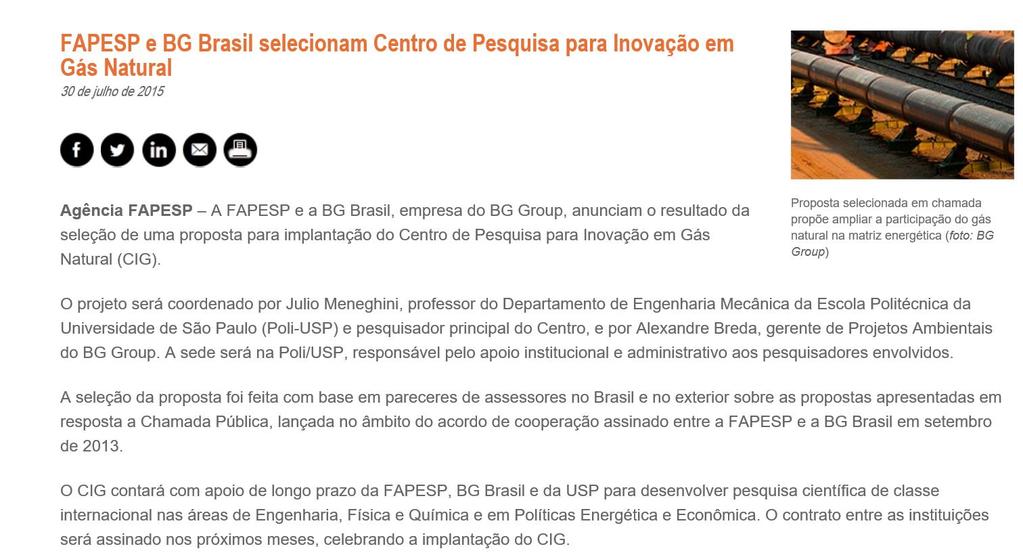 FAPESP-BG Brasil-Poli, USP: Center for Research and Innovation in