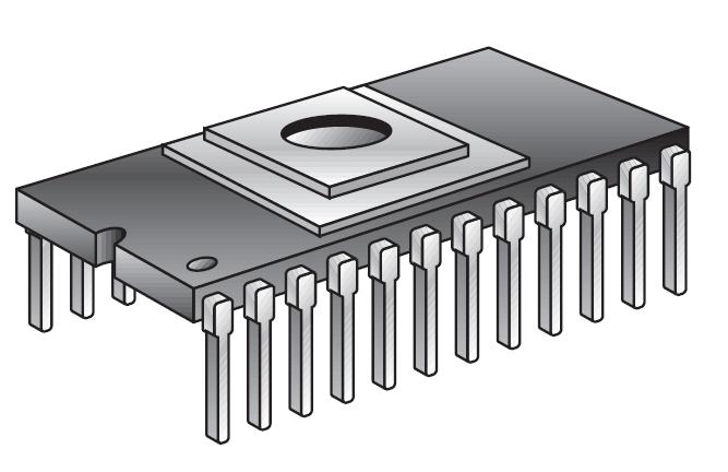 19 Memórias EPROMs PROM apagável: pode ser reprogramada UV EPROM: janela de quartzo transparente no