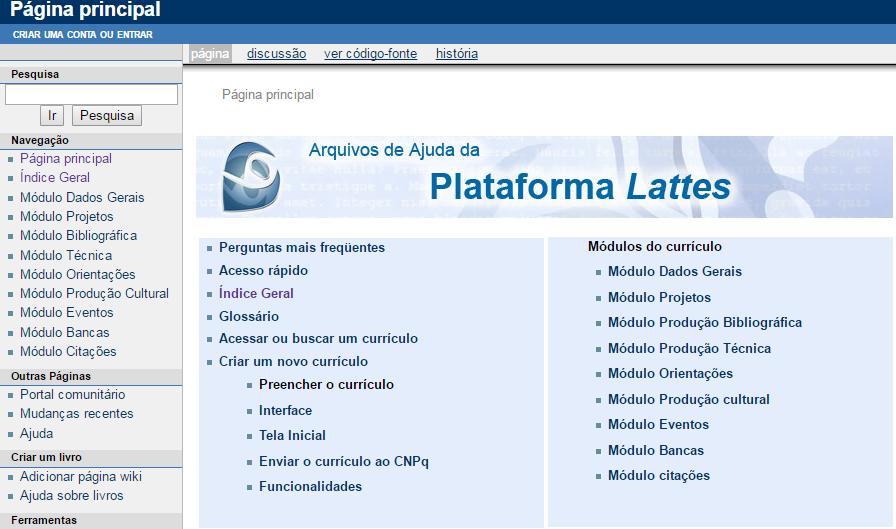 O que tem na Ajuda do CV Lattes Acesse a ajuda no canto