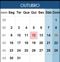 OUTUBRO 02/10 Inícios das aulas Início das aulas do 4º 06/10 Vencimento da Parcela Vencimento da parcela regular de Outubro/2017.