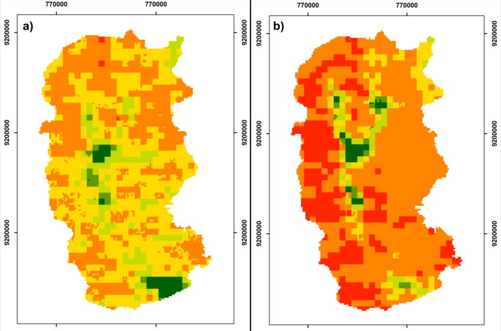 Como esperado, esses resultados são indicadores de regiões com vegetação bastante rala ou sem vegetação, algo bastante característico do semiárido brasileiro (Rodrigues et al., 2009).