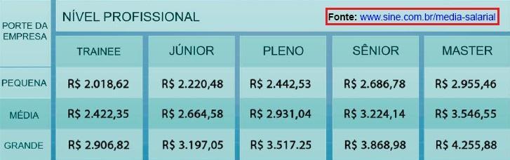 Média salarial de um profissional de