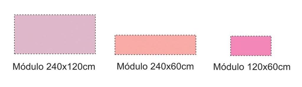 As placas previamente analisadas são padronizadas com a dimensão de 2,40 x 1,20 cm, 2,40 x 60 cm e 1,20 x 60 cm (Fig.