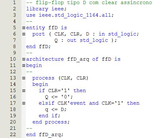 Figura 1.4 Descrição VHDL estrutural de um somador binário de 4 bits composto por 4 somadores completos de 1 bit.