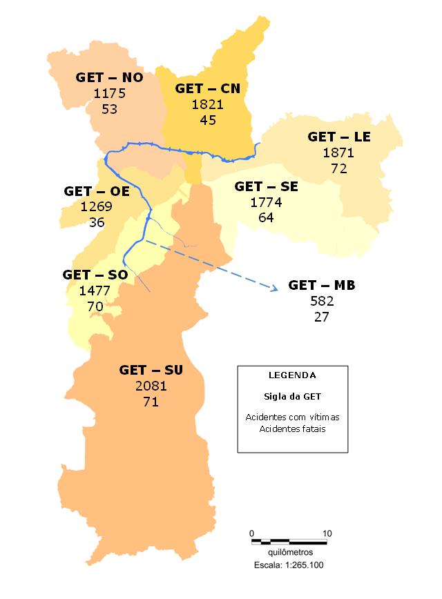 Acidentes de trânsito com vítimas em São Paulo 2016 Acidentes