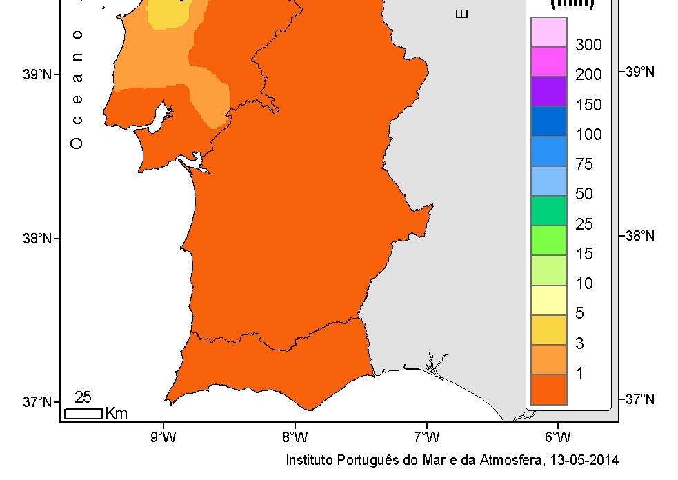 3. Previsão para Portugal Continental Para os próximos 5 dias prevêem-se valores de precipitação abaixo do normal em todo o território do Continente.