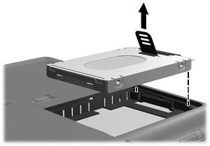 Levante a tampa da unidade de disco rígido do computador (2). 9.