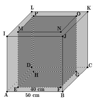 9. No sólido representado na figura, sabe-se que [ABCDEFGH] é um prisma quadrangular recto, e que DA DC 2 m e DH 5m. Qual é, em metros cúbicos, o volume da pirâmide triangular sombreada?