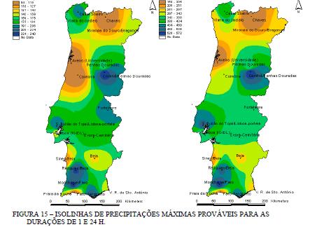 Maximum probable precipitation Source: INAG, 2001, Análise dos fenómenos extremos de precipitação intensa em