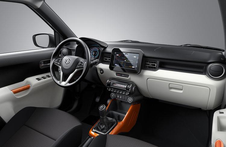 Suzuki Ignis Cores interiores Cor Exterior Laranja Pérola Metalizado Azul Néon Metalizado Ouro Pérola Metalizado Branco Pérola Metalizado Prata Premium Metalizado Preto Superior Pérola Metalizado